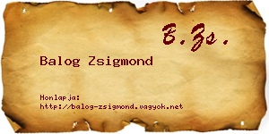 Balog Zsigmond névjegykártya
